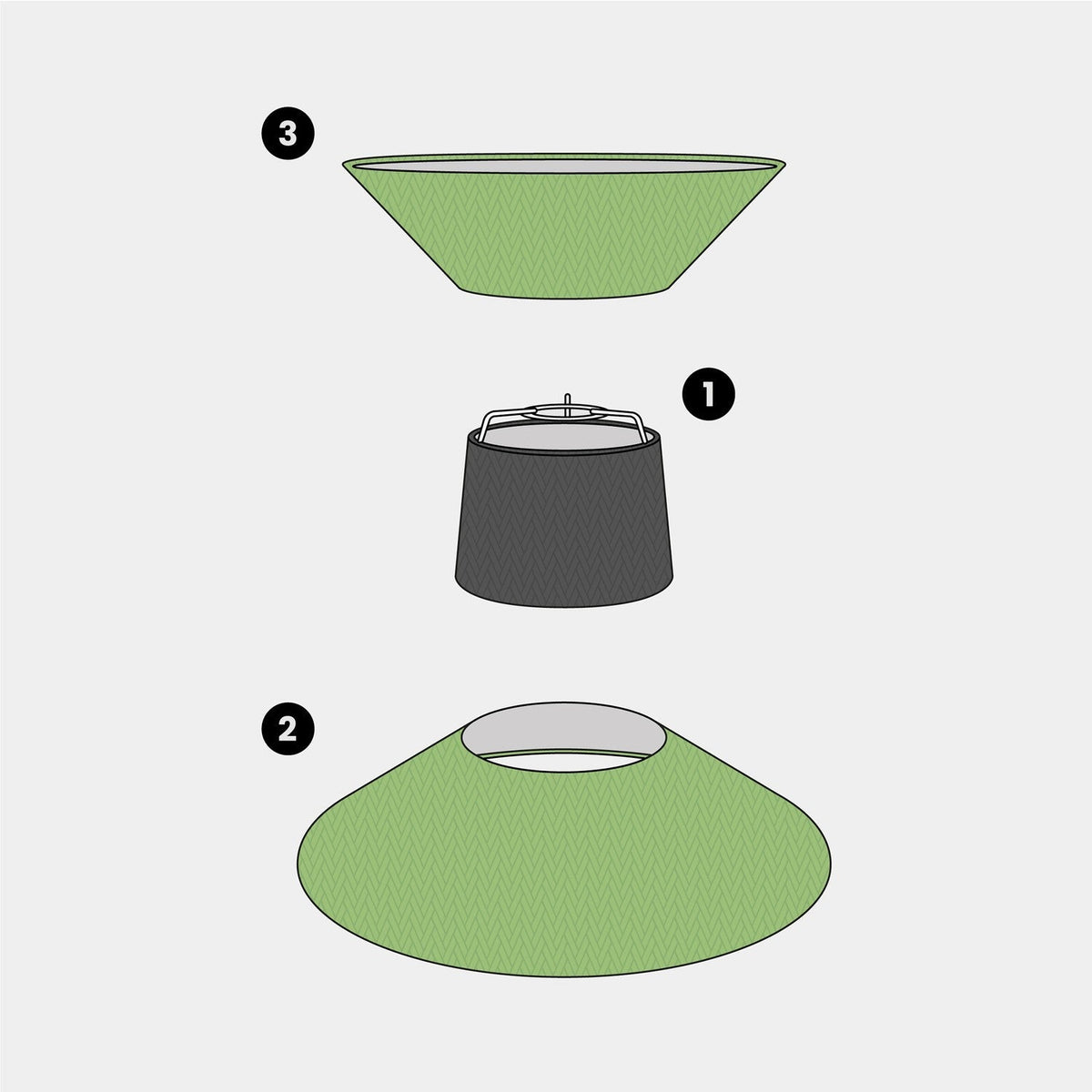 Clessidra Stoffs-Lampenschirm Cinette Pistaziengrün – Made in Italy – Ansicht 16