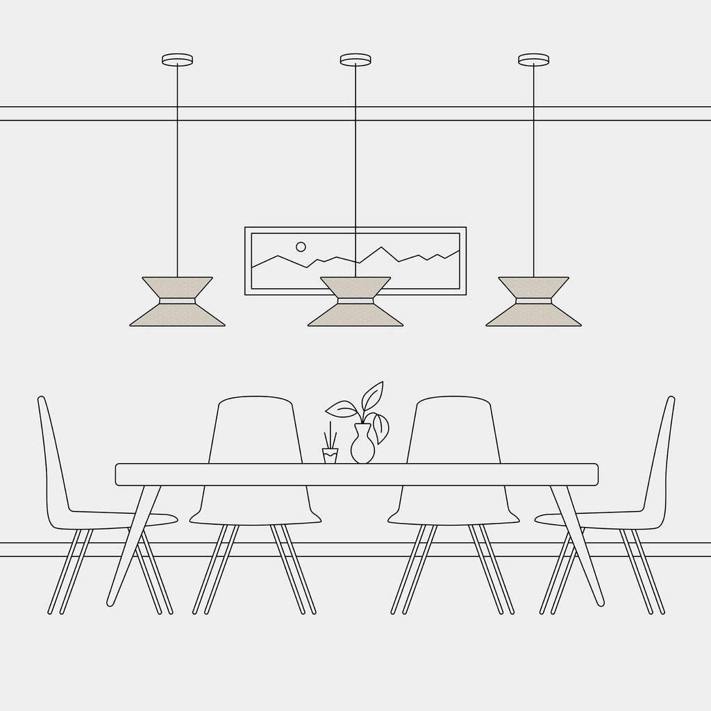 Stoffschirm Clessidra für Pendelleuchte – Wolle Beige – Ansicht 6