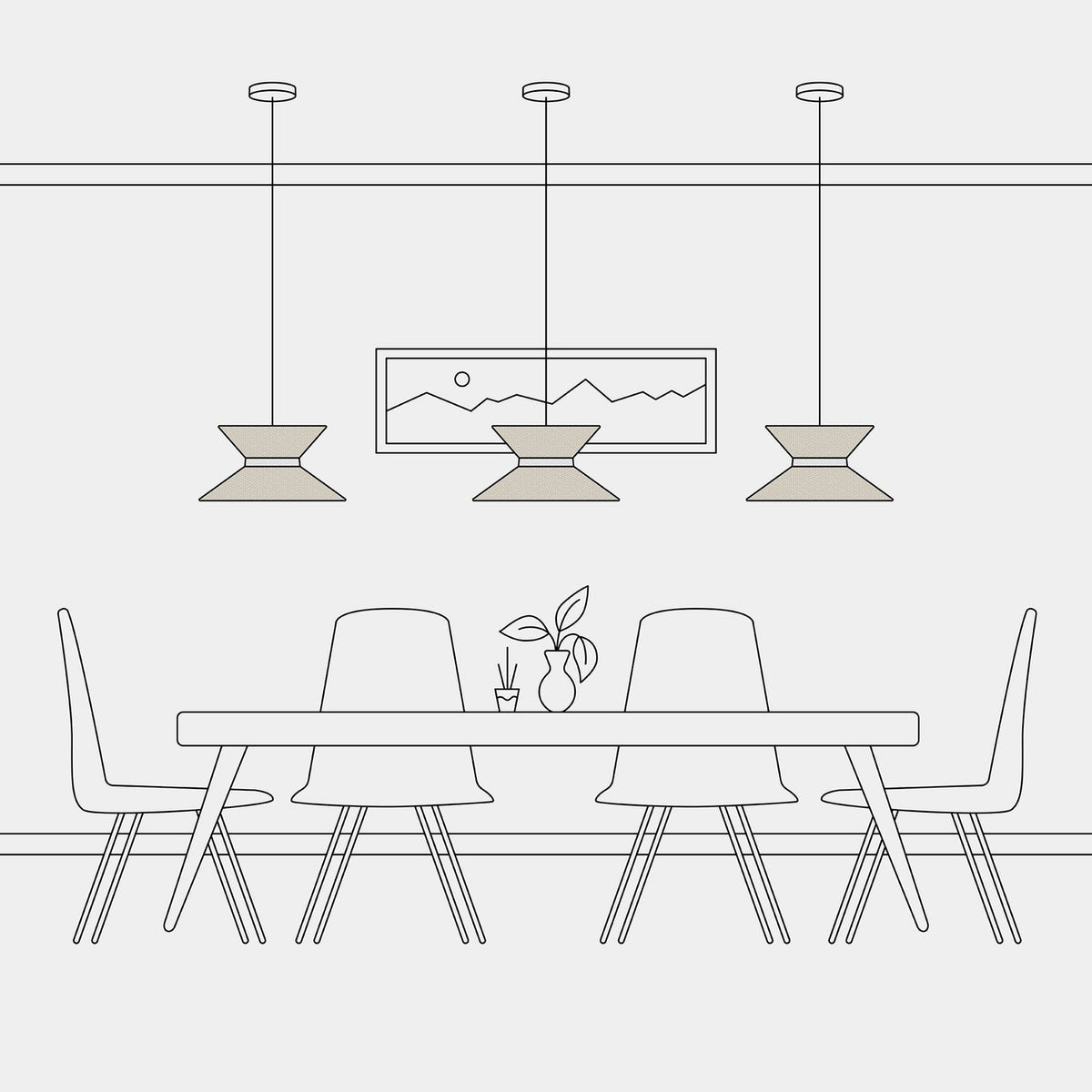 Stoffschirm Clessidra für Pendelleuchte – Wolle Beige – Ansicht 6