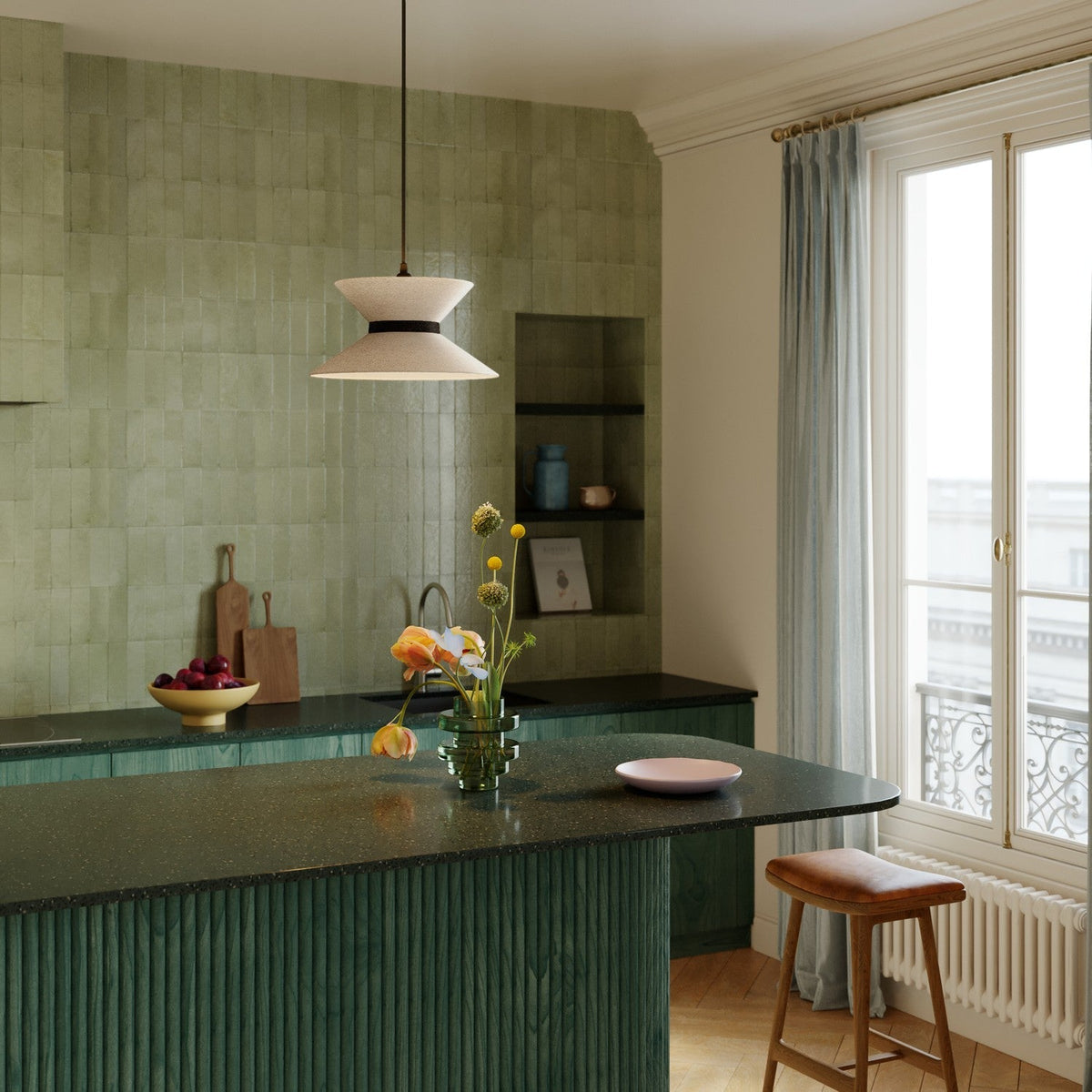 Stoffschirm Clessidra für Pendelleuchte – Wolle Beige – Ansicht 11