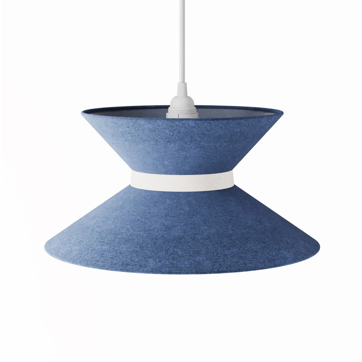 Stoffschirm Clessidra für Pendelleuchte – Blaue Wolle – Ansicht 4