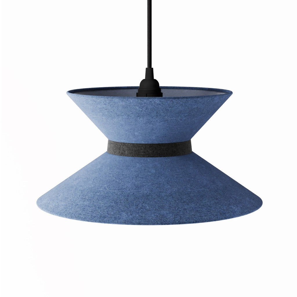 Stoffschirm Clessidra für Pendelleuchte – Blaue Wolle – Ansicht 13