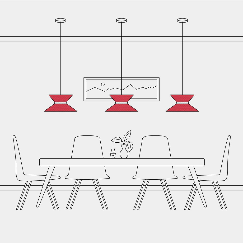 Clessidra Stofflampenschirm Teletta Rot - Made in Italy – Ansicht 6