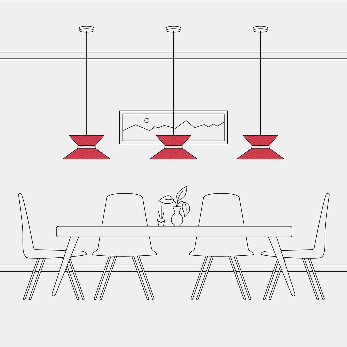 Clessidra Stofflampenschirm Teletta Rot - Made in Italy – Ansicht 6