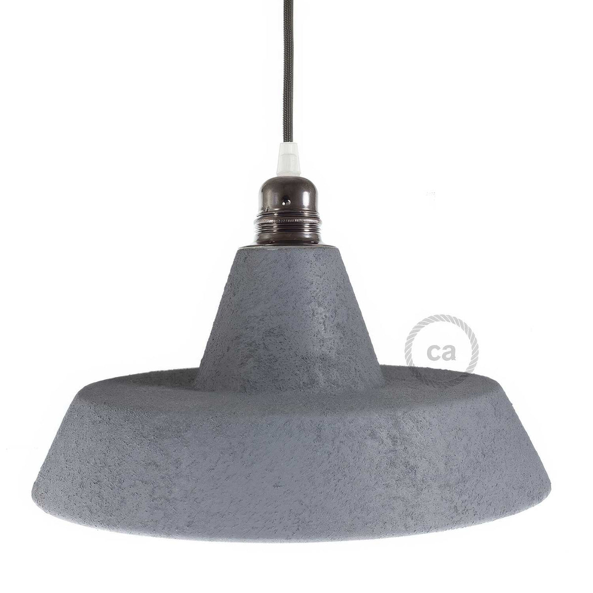 Industrielampenschirm aus Keramik für Pendelleuchten – Made in Italy – Betonoptik