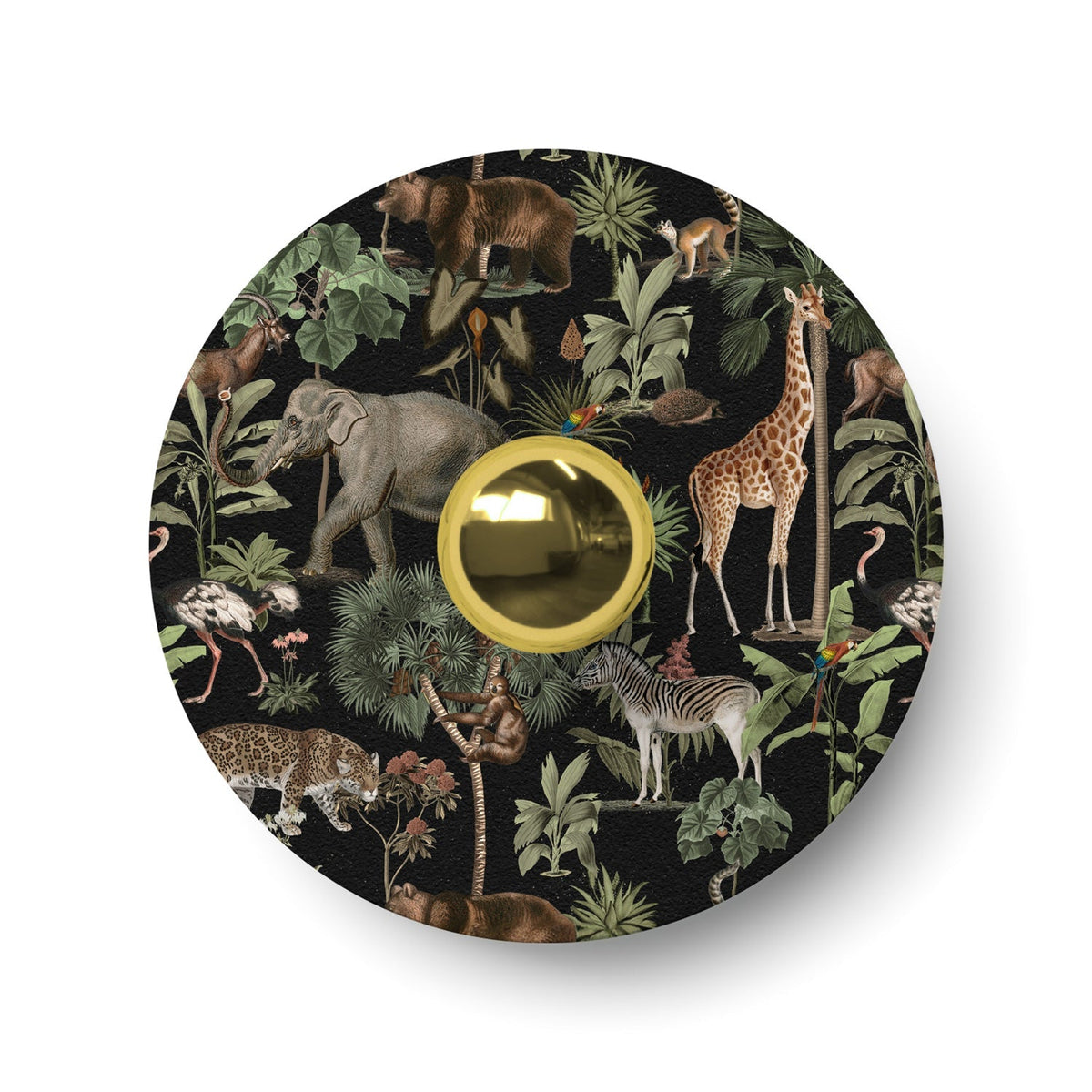 Mini-Teller-Lampenschirm Ellepì mit Dschungeltieren 'Wildlife Whispers' Dschungeltiere, Durchmesser 24 cm - Hergestellt in Italien – Ansicht 3