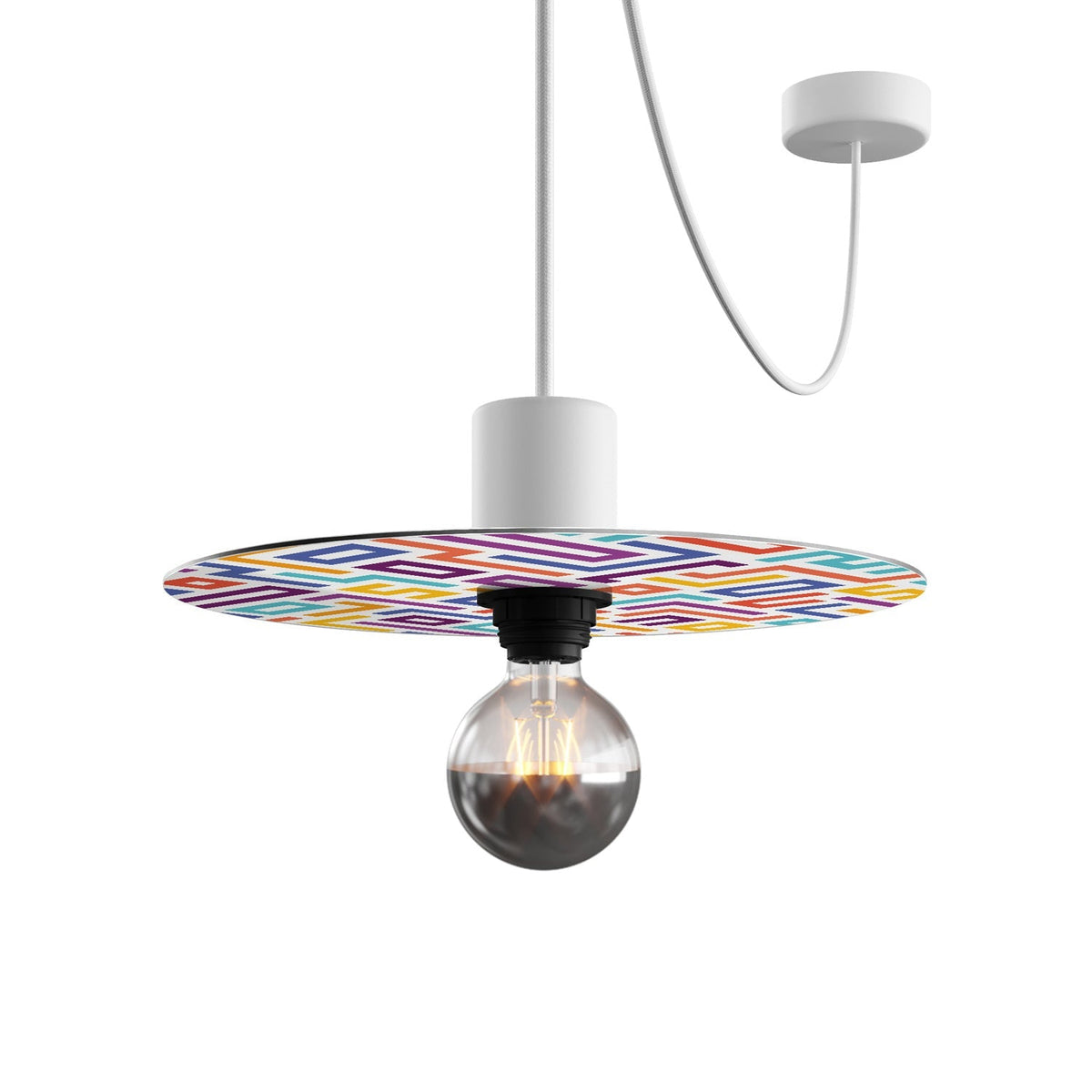 Mini-Piatto-Schirm Ellepì mit geometrischen Mustern 'Kaleidoscope' Geometrie 2, Durchmesser 24 cm – Made in Italy – Ansicht 4