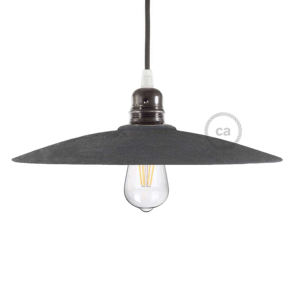 Piatto Lampenschirm aus Keramik für Pendelleuchte – Made in Italy – Betoneffekt
