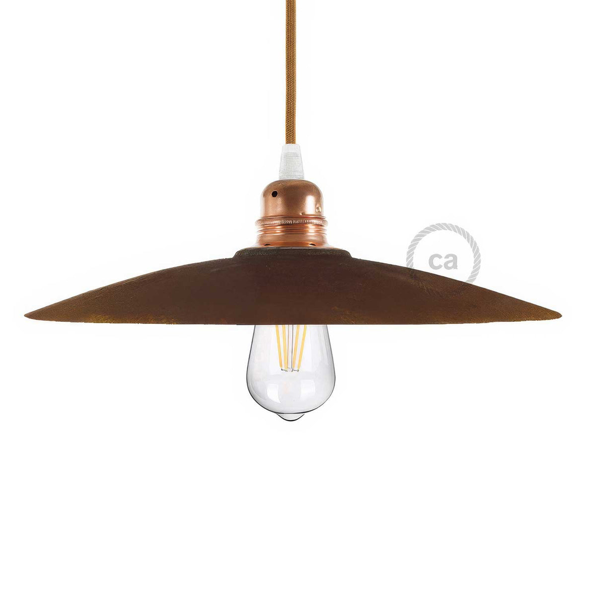 Flacher Keramik-Lampenschirm für Pendelleuchten - Made in Italy - Corten-Look