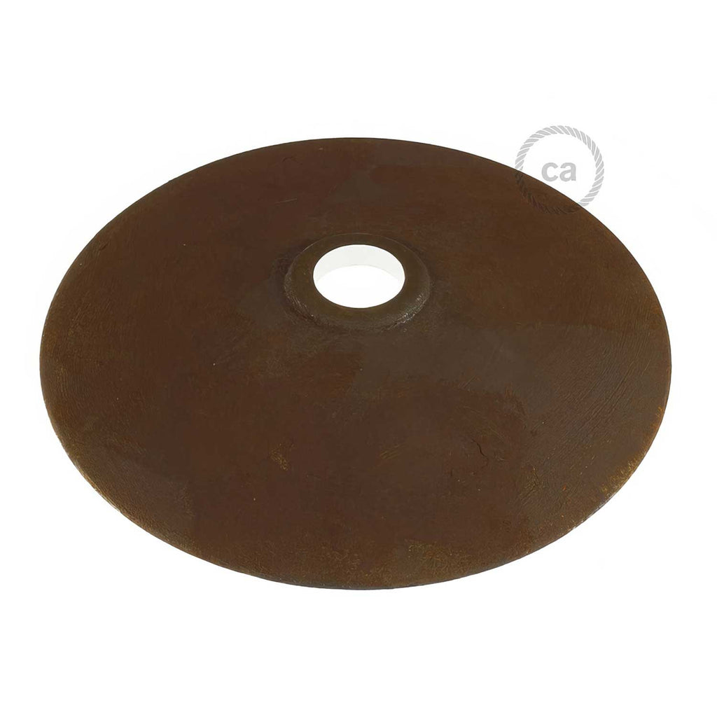 Flacher Keramik-Lampenschirm für Pendelleuchten - Made in Italy - Corten-Look – Ansicht 3