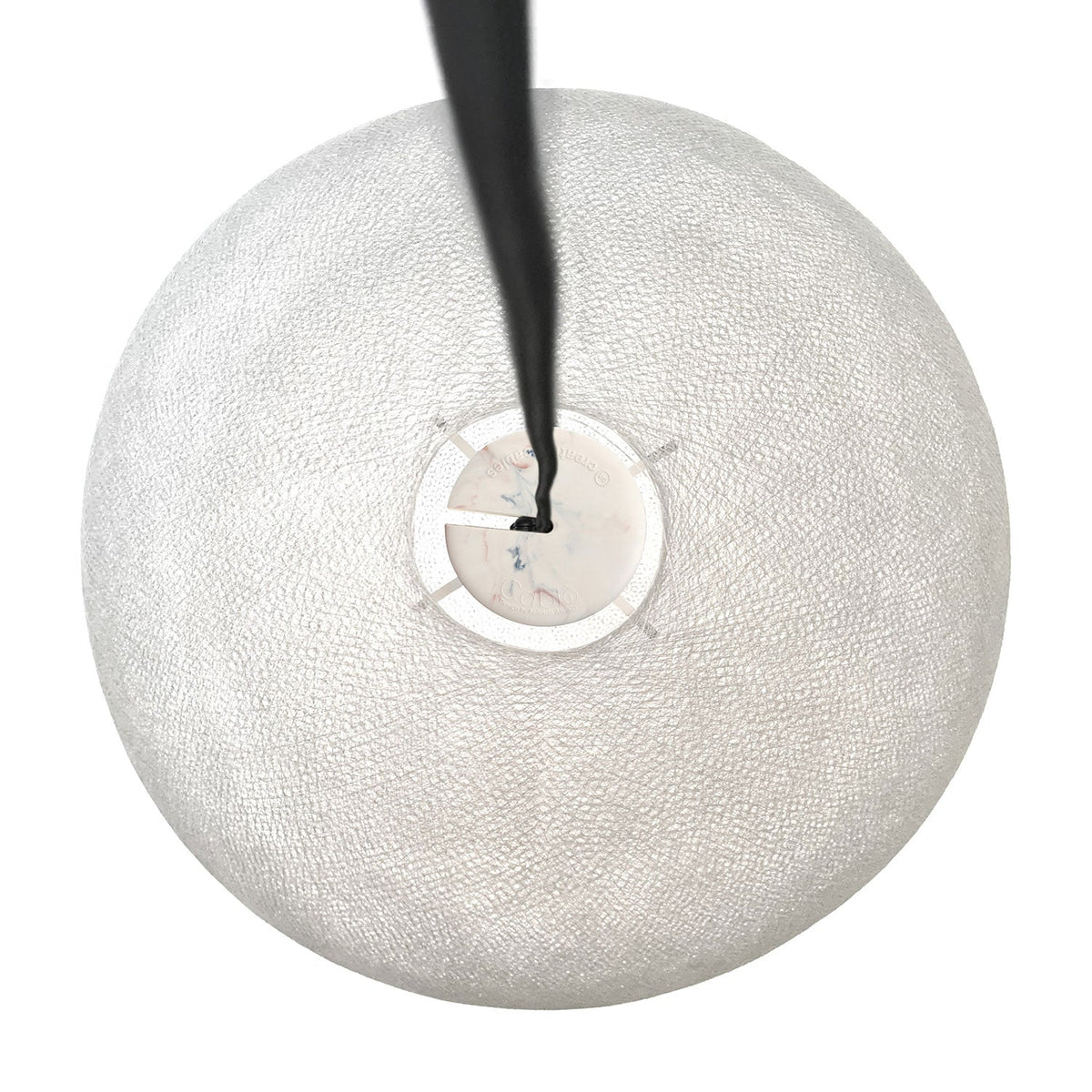 Sfera Light-Lampenschirm aus handgefertigtem Garn – Weißer Polyester – Ansicht 4
