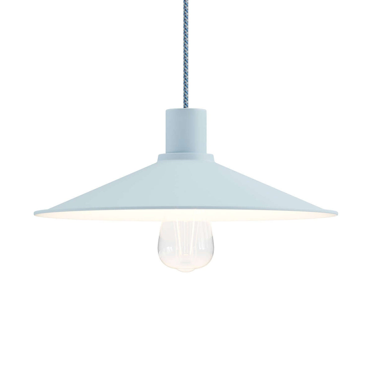 Lampenschirm Swing aus emailliertem Metall für Lampenfassungen E27 - Zuckerpapier-Blau