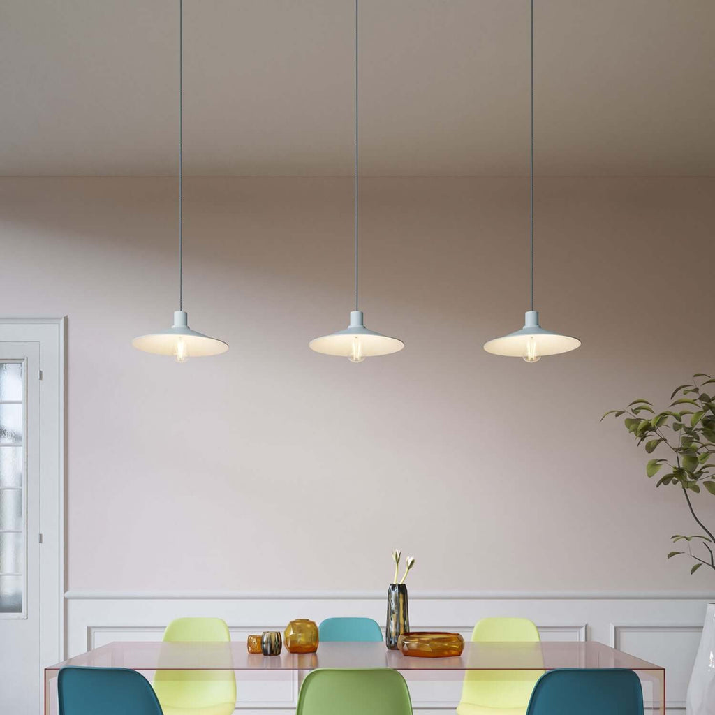 Lampenschirm Swing aus emailliertem Metall für Lampenfassungen E27 - Zuckerpapier-Blau – Ansicht 2