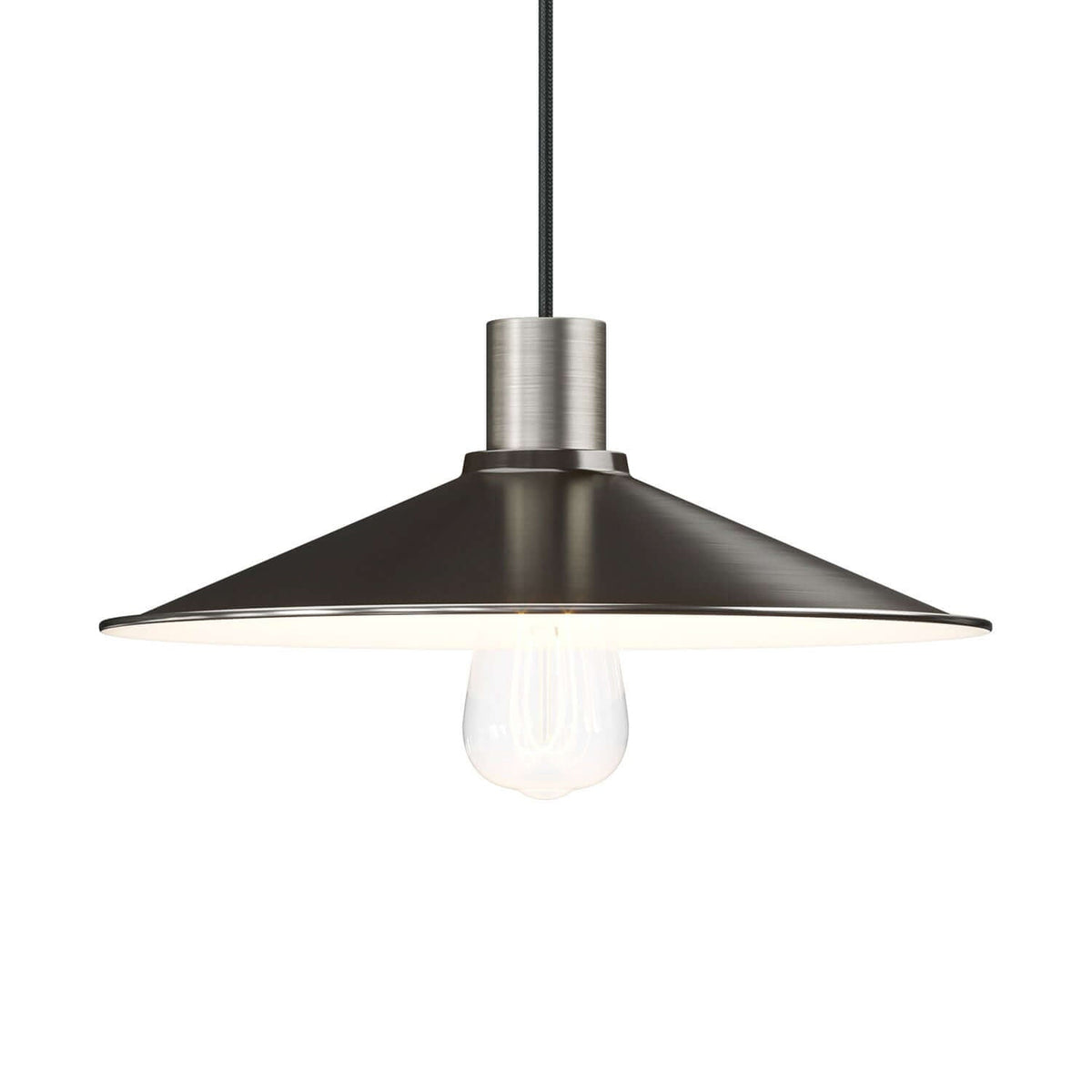 Lampenschirm Swing aus emailliertem Metall für Lampenfassungen E27 - Satin-Titan