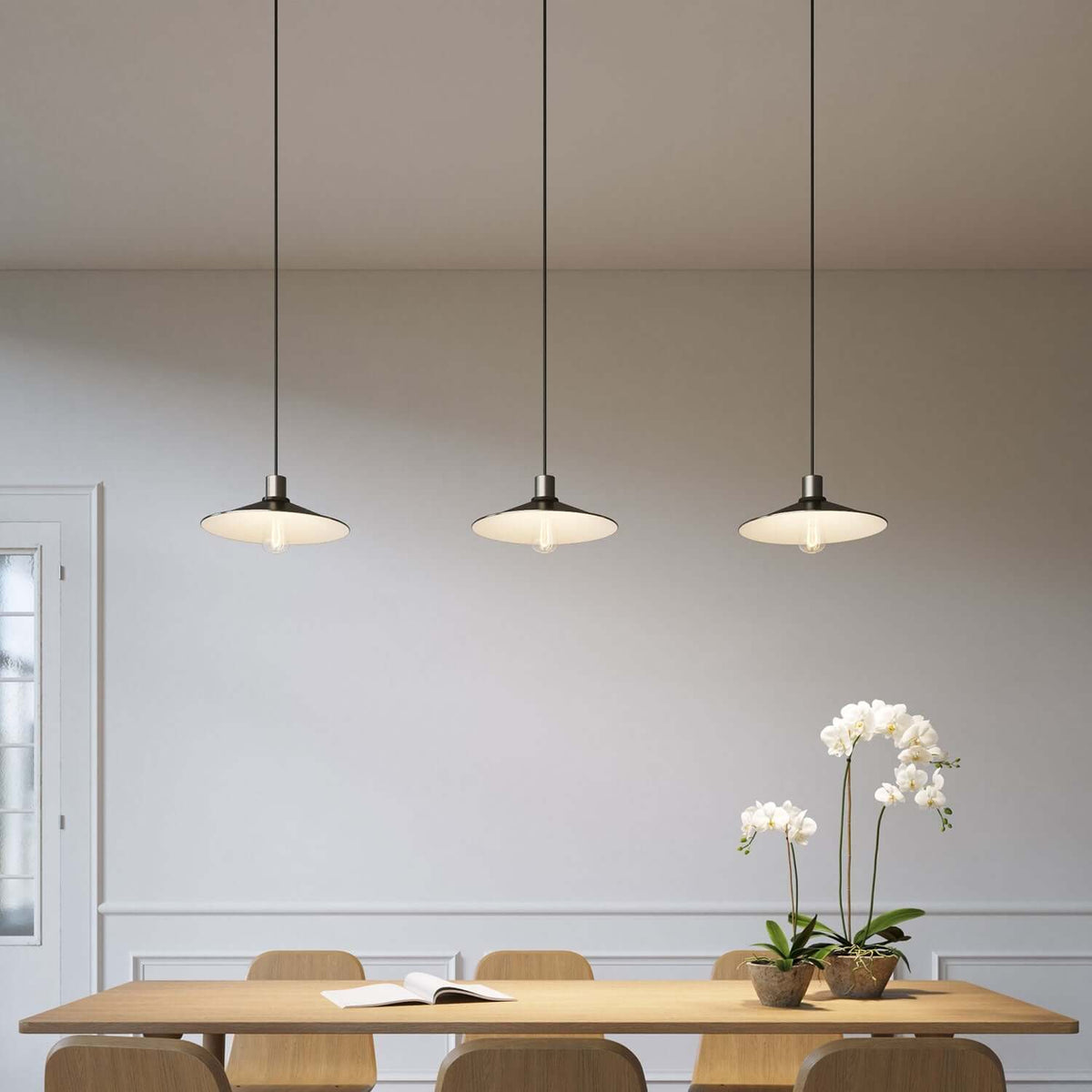 Lampenschirm Swing aus emailliertem Metall für Lampenfassungen E27 - Satin-Titan – Ansicht 2