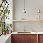 Schirm Vaso bicolor aus Keramik Weiß und Salbeigrün, Kollektion Materia – Made in Italy – Ansicht 2