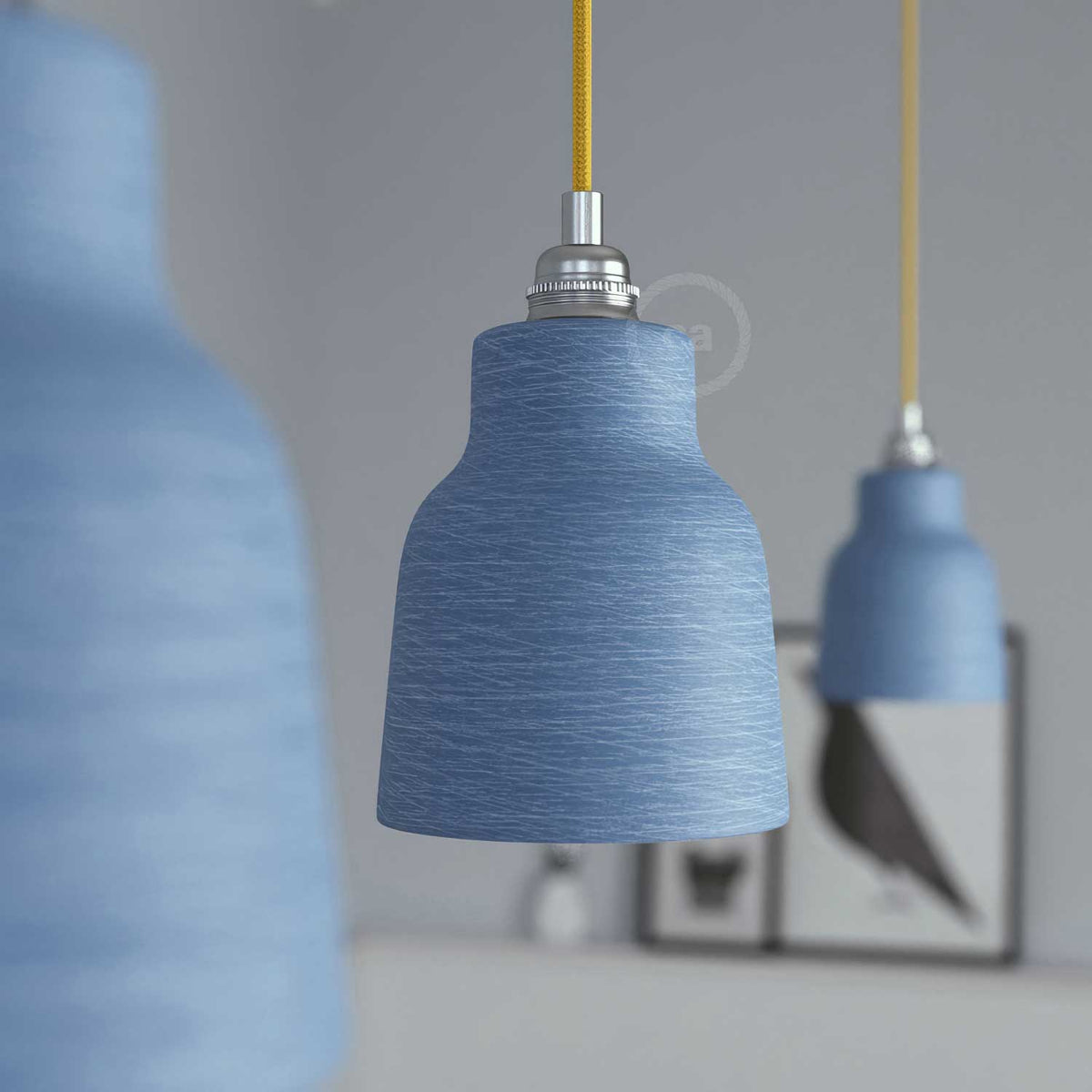Vaso-Lampenschirm aus Keramik, Kollektion Materia – Made in Italy – Avion gestreift – Ansicht 3