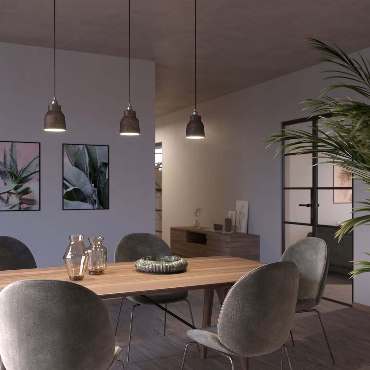Vaso-Lampenschirm aus Keramik, Kollektion Materia - Made in Italy - Corten-Effekt – Ansicht 2