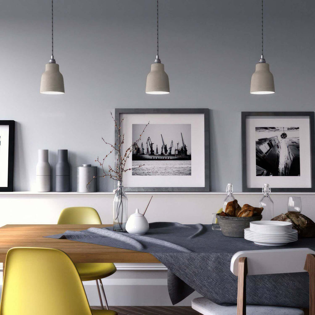 Lampenschirm Vaso aus Keramik, Kollektion Materia – Made in Italy – Gestreiftes Taupe – Ansicht 2