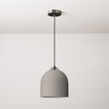 Komplettes Pendelleuchten-Set mit Stoffkabel und Campana M Keramik-Lampenschirm – Beton-Optik