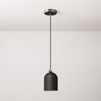 Komplette Pendelleuchte mit Textilkabel und Mini Campana XS-Keramikschirm – Tafel
