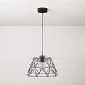 Komplette Pendelleuchte mit Textilkabel, Dome-Schirm und Metallfinish – Schwarz