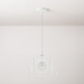 Komplette Pendelleuchte mit Textilkabel, Dome-Schirm und Metall-Details – Weiß