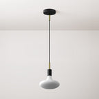 Pendelleuchte komplett mit Textilkabel, Metallfinish und 7cm-Kabelhalter – Schwarz