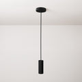 Pendelleuchte komplett mit Stoffkabel, Tub-E14 Lampenschirm und Metall-Details - Schwarz