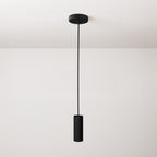 Pendelleuchte komplett mit Stoffkabel, Tub-E14 Lampenschirm und Metall-Details - Schwarz