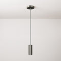 Pendelleuchte komplett mit Textilkabel, Tub-E14-Lampenschirm und Metallteilen – Satin-Titan