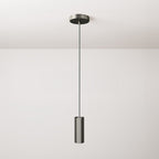 Pendelleuchte komplett mit Textilkabel, Tub-E14-Lampenschirm und Metallteilen – Satin-Titan