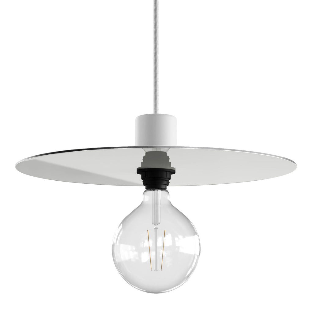 Ellepì-Übergrößenteller aus Dibond für Außenpendelleuchten, Durchmesser 40 cm – Made in Italy – Weiß