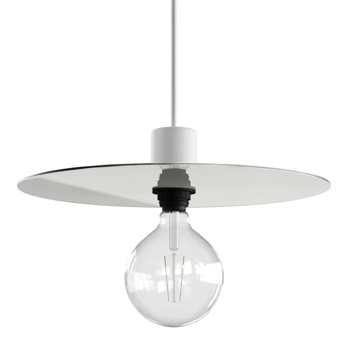 Ellepì-Übergrößenteller aus Dibond für Außenpendelleuchten, Durchmesser 40 cm – Made in Italy – Weiß