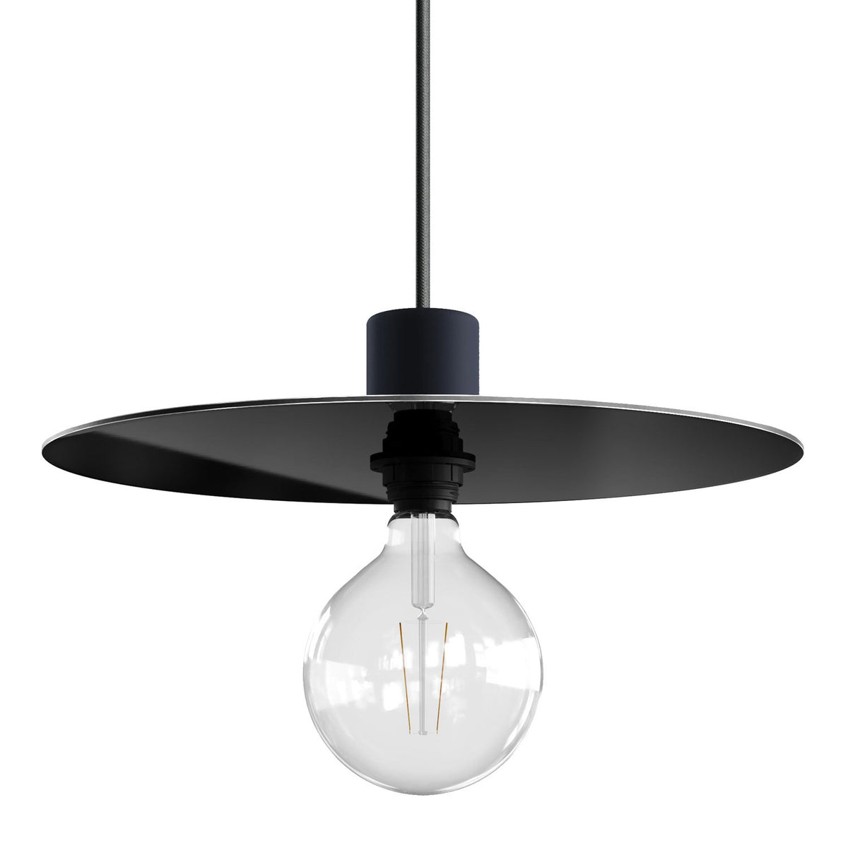 Oversize Ellepì-Platte aus Dibond für Außenpendelleuchten, Durchmesser 40 cm – Made in Italy – Schwarz