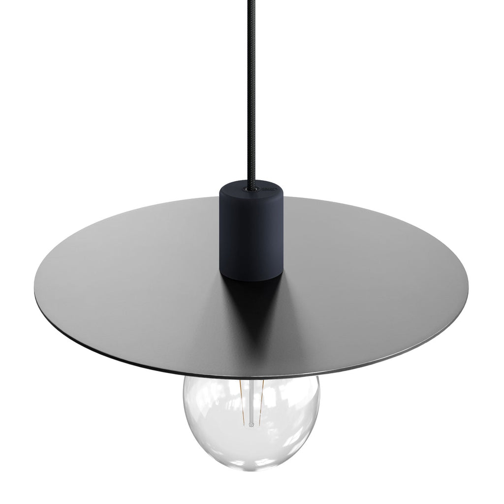 Oversize Ellepì-Platte aus Dibond für Außenpendelleuchten, Durchmesser 40 cm – Made in Italy – Schwarz – Ansicht 2