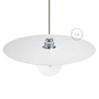 Piatto Ellepì Oversize aus lackiertem Eisen für Pendelleuchten, Durchmesser 40 cm – Made in Italy – Weiß