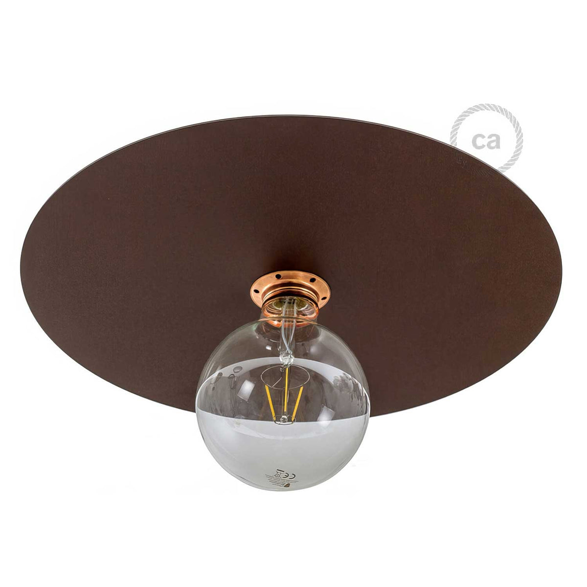 Ellepì-Übergroßer Teller aus lackiertem Eisen für Hängeleuchten, Durchmesser 40 cm – Made in Italy – Corten-Effekt – Ansicht 2