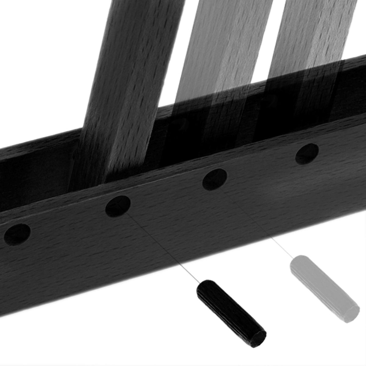 Pinocchio, verstellbare Wandhalterung aus Holz für Pendelleuchten - Schwarz – Ansicht 7
