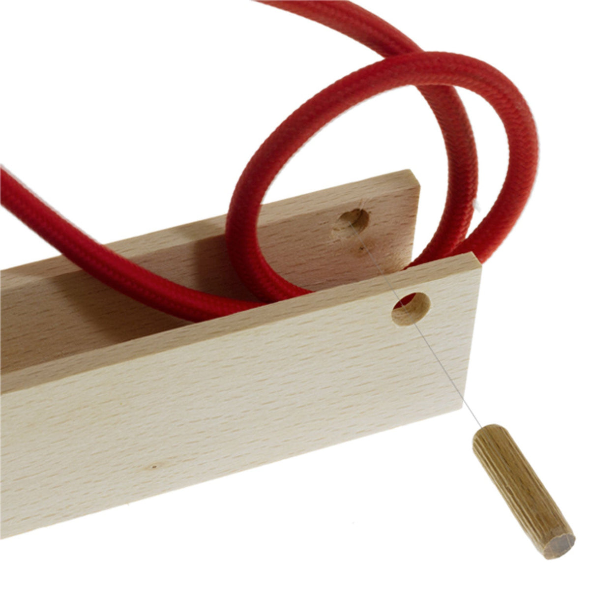 Pinocchio, verstellbare Wandhalterung aus Holz für Pendelleuchten – Neutral – Ansicht 6