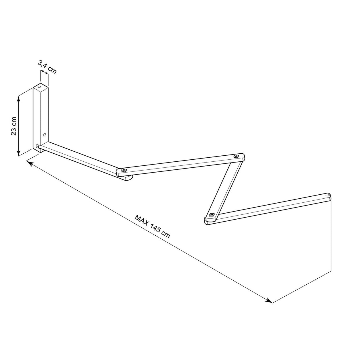 Pinocchio XL, verstellbare Wandhalterung aus Holz für Wandleuchten – Ansicht 4