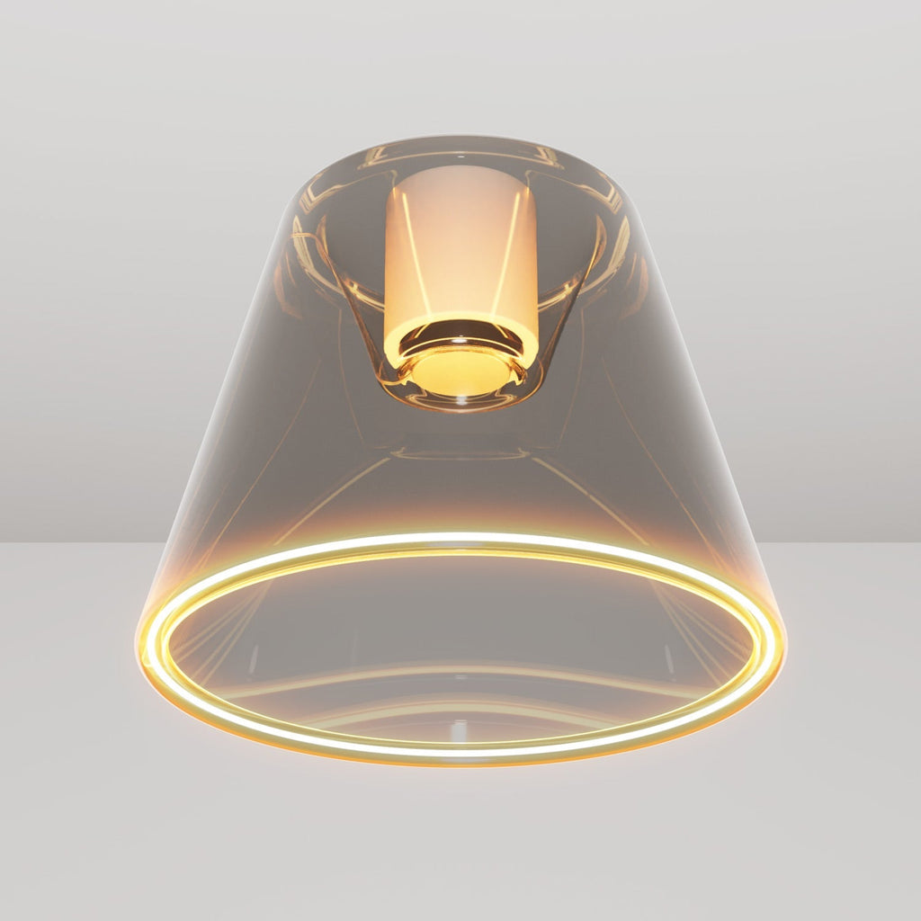 Design-Deckenleuchte mit Ghost-Glühbirne in smoky Kegelform - Weiß