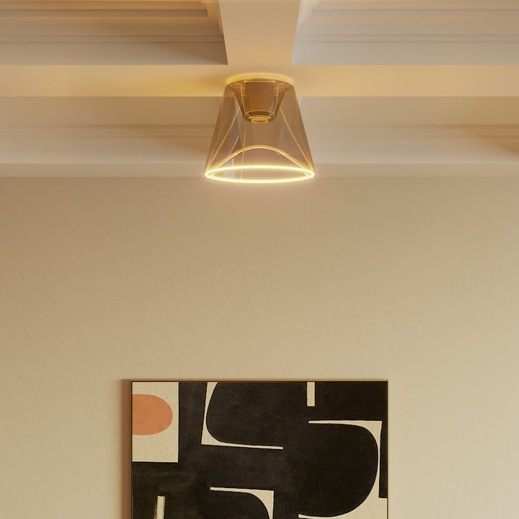Design-Deckenleuchte mit Ghost-Glühbirne in smoky Kegelform - Weiß – Ansicht 2
