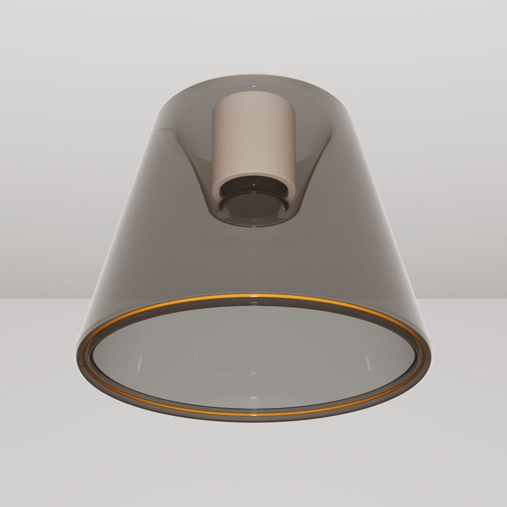 Design-Deckenleuchte mit Ghost-Glühbirne in smoky Kegelform - Weiß – Ansicht 4