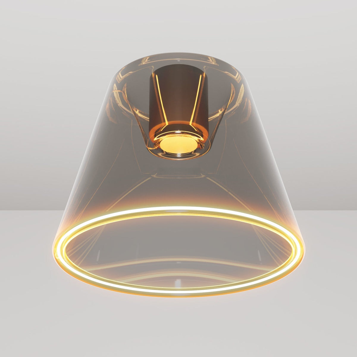 Design-Deckenleuchte mit Glühbirne Ghost in konischer Smoky-Form – Schwarz