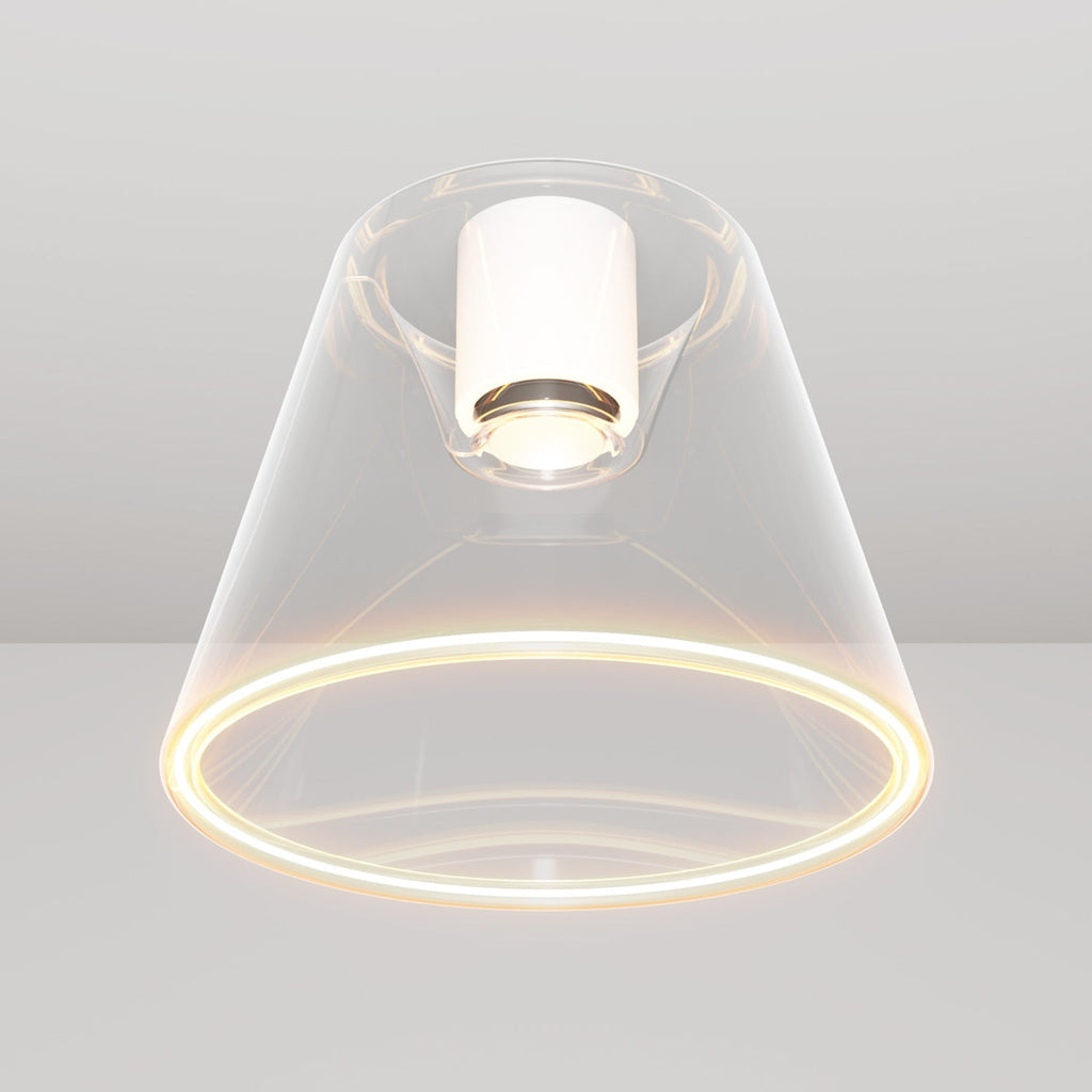 Design-Deckenleuchte mit Ghost-Glühbirne in Kegelform – Weiß