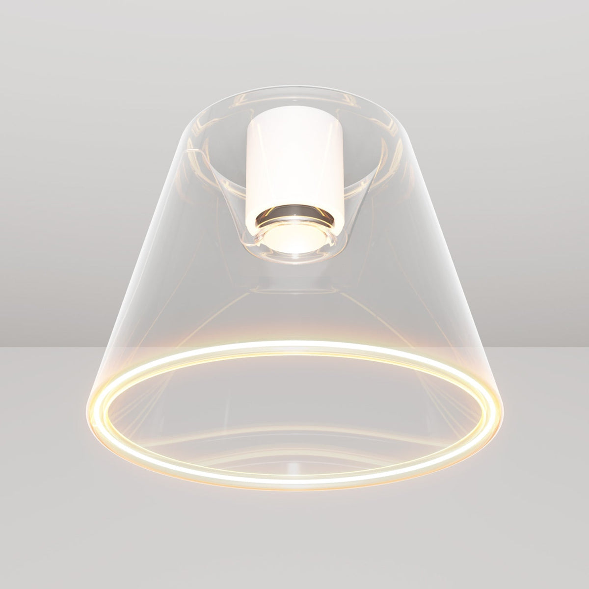 Design-Deckenleuchte mit Ghost-Glühbirne in Kegelform – Weiß