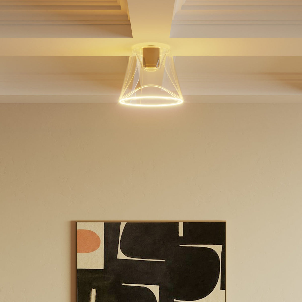 Design-Deckenleuchte mit Ghost-Kegelglühbirne – Schwarz – Ansicht 2