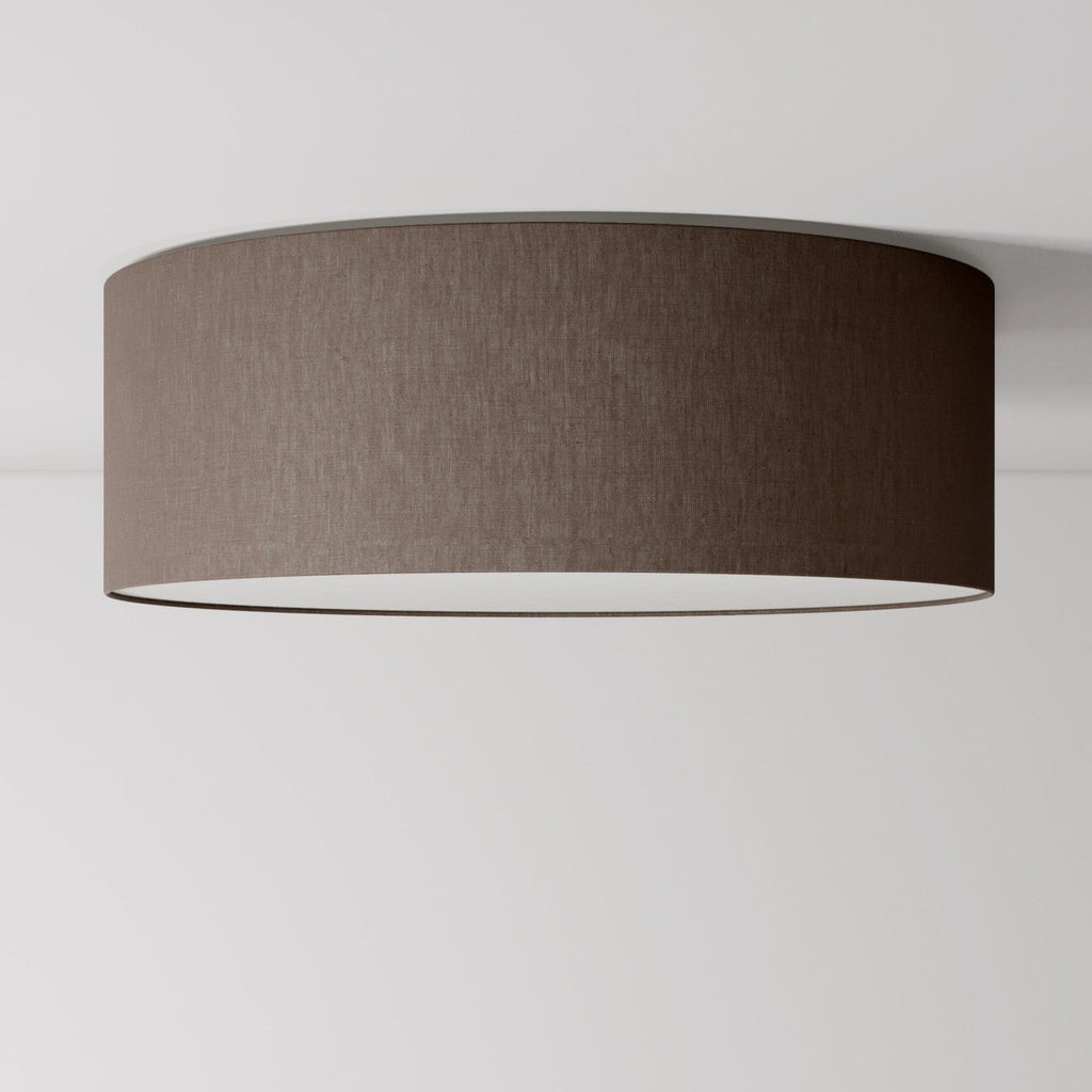 Große Deckenleuchte aus Stoff Large Camelot braun – Made in Italy