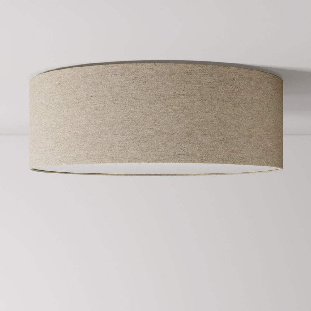 Große Deckenleuchte aus Stoff – Made in Italy – Beige Wolle